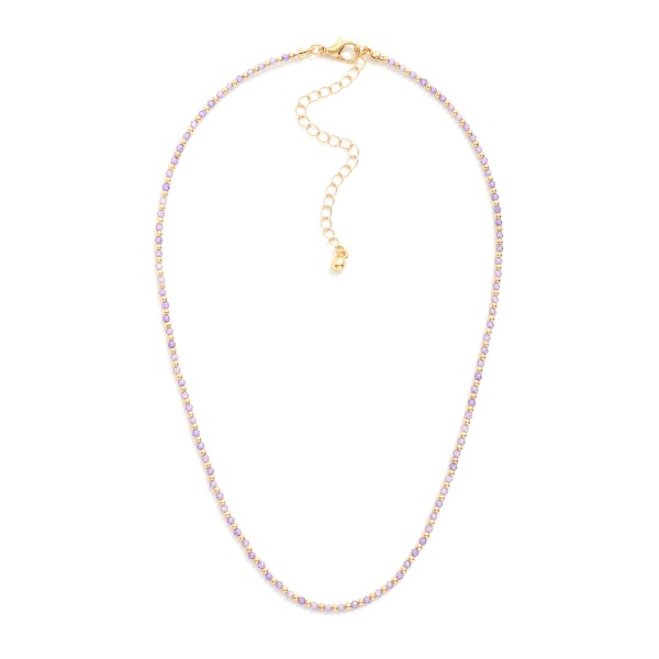Faceted Bead & Metal Tone Beaded Necklace

- Approximately 19" L
- Extender 3" L


