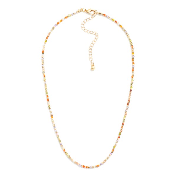 Faceted Bead & Metal Tone Beaded Necklace

- Approximately 19" L
- Extender 3" L

