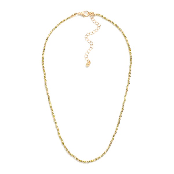 Faceted Bead & Metal Tone Beaded Necklace

- Approximately 19" L
- Extender 3" L

