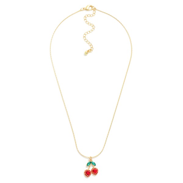 Wholesale snake Chain Rhinestone Cherries Pendant L Extender L