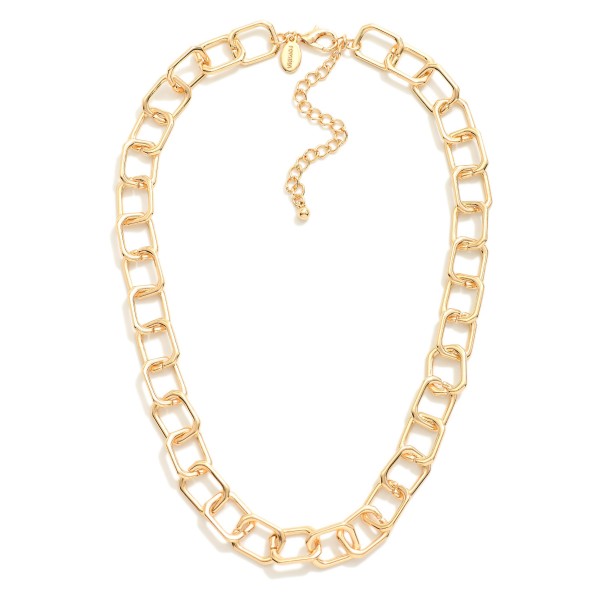 Square Chain Link Necklace 

- Approximately 14" L
- Extender 3" L