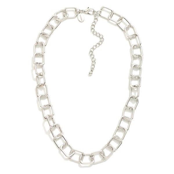Square Chain Link Necklace 

- Approximately 14" L
- Extender 3" L