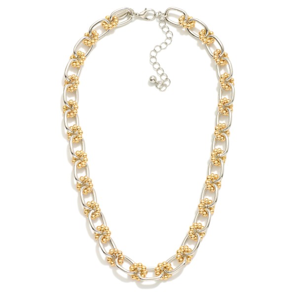 Chain Link necklace Featuring Metal Tone Bubble Links 

- Approximately 16" L
- Extender 3" L
