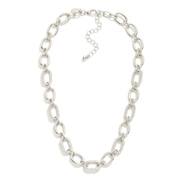 Wholesale chain Link Necklace Rhinestone Studded Links L Extender L