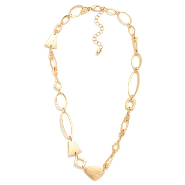Wholesale linked Metal Geometric Shapes Chain Link Necklace L Extender L