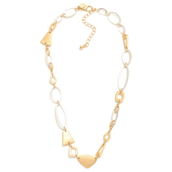 Wholesale linked Metal Geometric Shapes Chain Link Necklace L Extender L