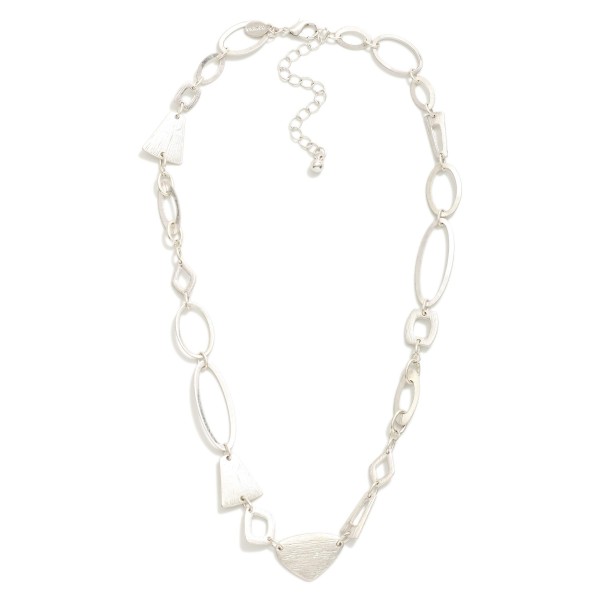 Linked Metal Tone Geometric Shapes Chain Link Necklace

- Approximately 16" L
- Extender 3" L