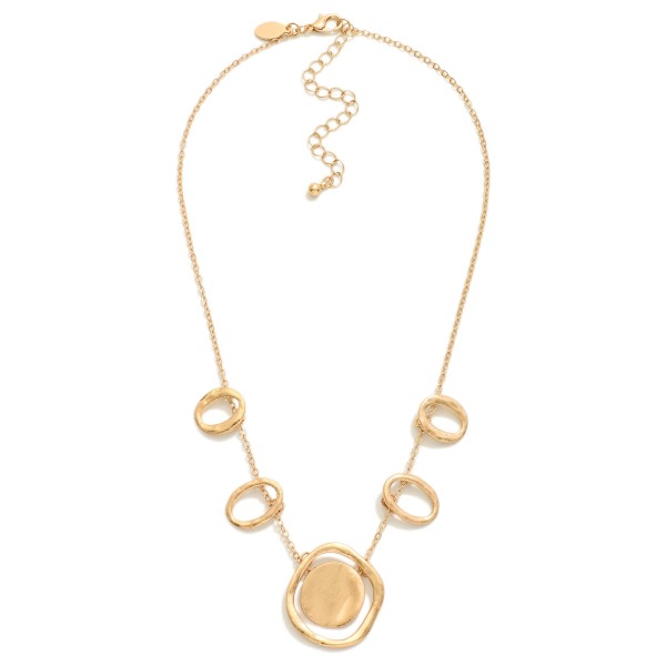 Wholesale chain Link Necklace Hammered Metal Circle Stations L Extender L