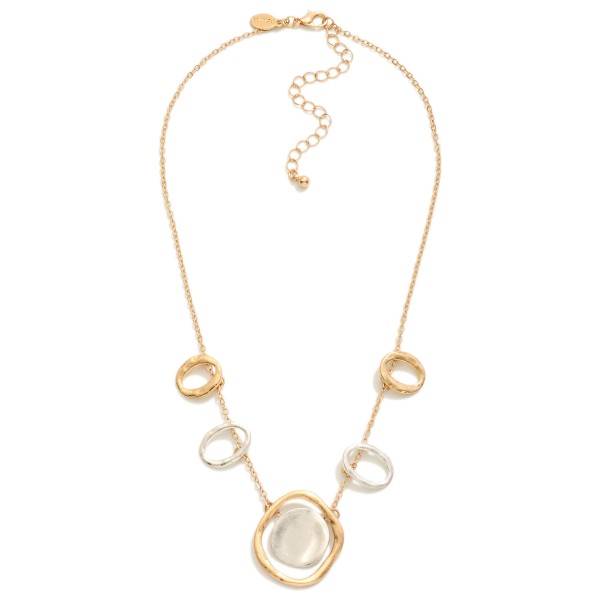 Wholesale chain Link Necklace Hammered Metal Circle Stations L Extender L