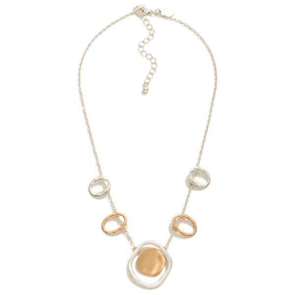 Wholesale chain Link Necklace Hammered Metal Circle Stations L Extender L