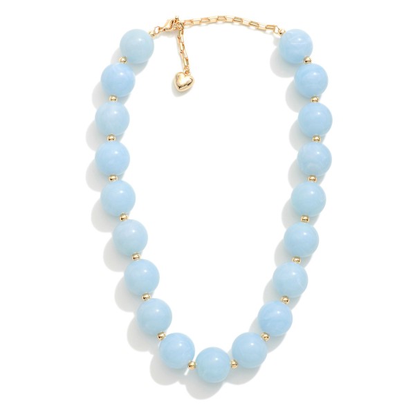 Wholesale chunky Marbled Acetate Bead Beaded Necklace L Extender L