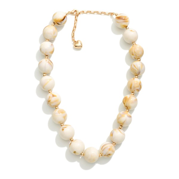 Chunky Marbled Acetate Bead Beaded Necklace 

- Approximately 14" L
- Extender 3" L