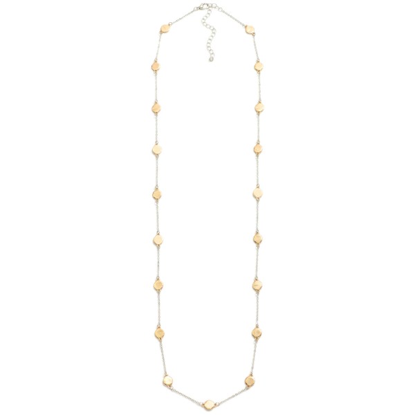 Wholesale long Chain Link Necklace Gold Disk Stations L Extender L