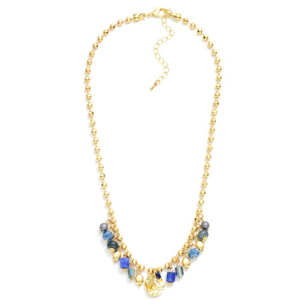 Wholesale ball Chain Necklace Faceted Bead Metal Charms L Extender L