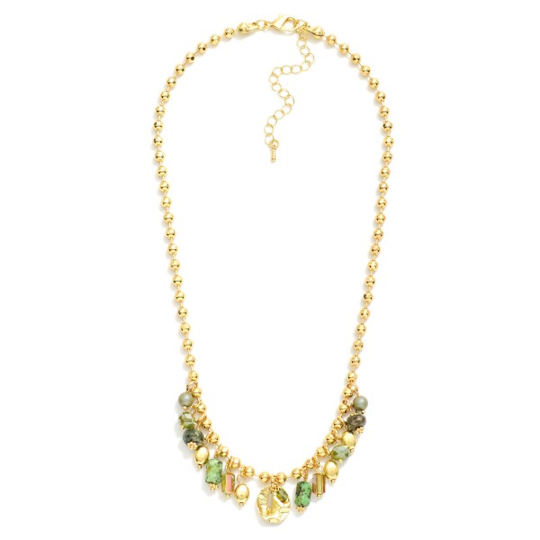 Wholesale ball Chain Necklace Faceted Bead Metal Charms L Extender L