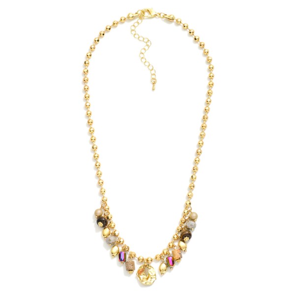 Wholesale ball Chain Necklace Faceted Bead Metal Charms L Extender L
