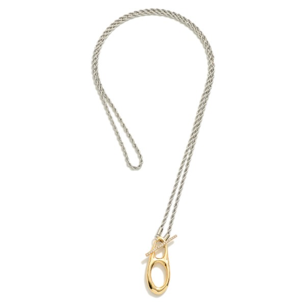 Wholesale long Rope Chain Necklace Can Tab Toggle Clasp Pendant Wrap Layered Nec
