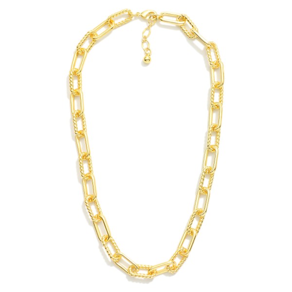 Chain Link Necklace Featuring Twisted Metal Links 

- Approximately 18" L
- Extender 1" L