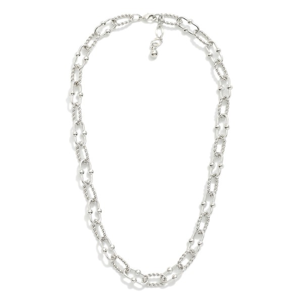 Chain Link Necklace With Twisted Link Detail 

- Gold Dipped
- Approximately 18" L
- Extender 1" L