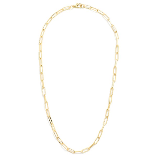Paperclip Chain Link Necklace 

- Gold Dipped
- Approximately 18" L
- Extender 1" L