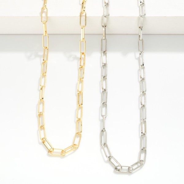 Paperclip Chain Link Necklace 

- Gold Dipped
- Approximately 18" L
- Extender 1" L
