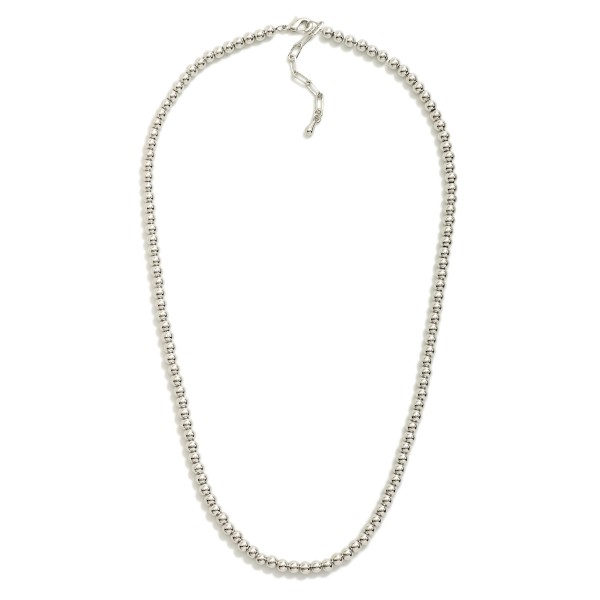 Metal Tone Beaded Necklace 

- Gold Dipped
- Approximately 14" L
- Extender 2" L