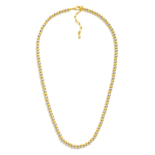 Wholesale metal Beaded Necklace Gold Dipped L Extender L