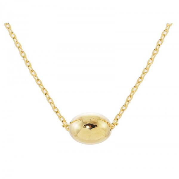Dainty Chain Link Necklace Featuring Metal Ball Pendant 

- Gold Dipped 
- Approximately 15.5" L
- Extender 2" L