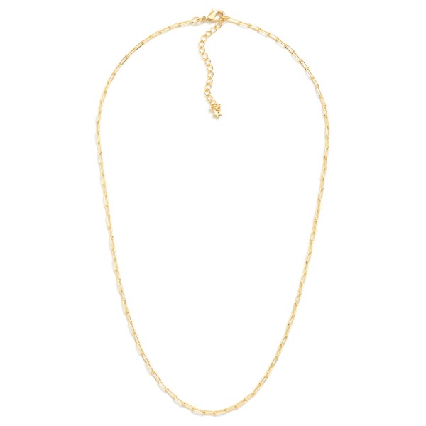 Simple Gold Tone Paperclip Chain Link Bracelet

- Approximately 7" L
- Extender 2" L
- 18K Gold Filled
- Made In Brazil
- Hypoallergenic
