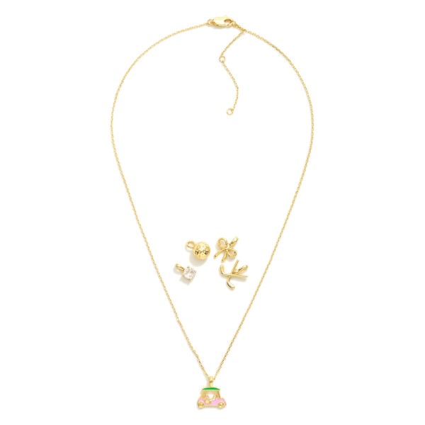 Wholesale chain Link Necklace Interchangeable Pendant Includes Golf Charms Bow C