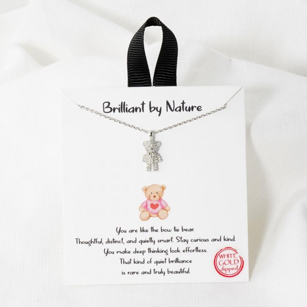 Dainty Chain Link Necklace Featuring Cubic Zirconia Sea Turtle Pendant 				
					
- Approximately 16" L					
- Extender 2" L					
- Hypoallergenic Brass Base					
- 18K Gold Dipped					
- Card: "You are like the bow tie bear. Thoughtful, distinct, and quietly smart. Stay curious and kind. You make deep thinking look effortless. That kind of quiet brilliance is rare and truly beautiful." 