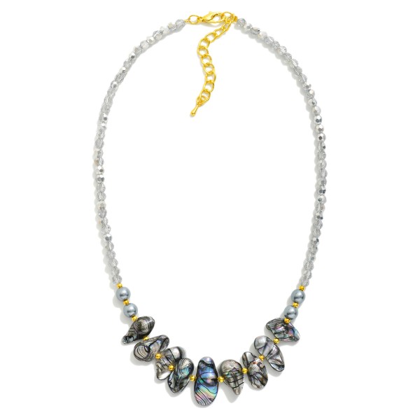 Wholesale shell Pearl Faceted Bead Beaded Necklace L Extender L