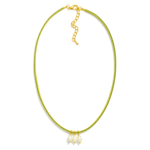 Wholesale leather Necklace Teardrop Pearl Pendants L Extender L