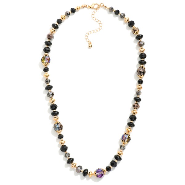 Faceted & Metal Tone Bead Beaded Necklace 

- Approximately 16" L
- Extender 3" L
