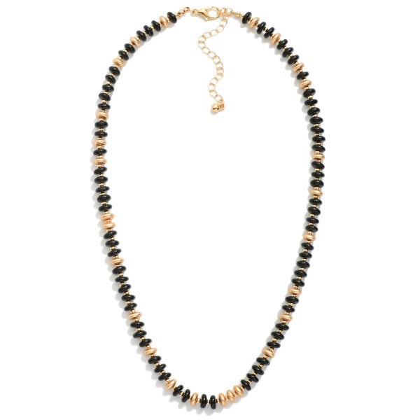 Candy Bead Beaded Necklace Featuring Gold Tone Beads

- Approximately 16" L 