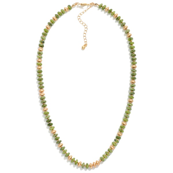 Candy Bead Beaded Necklace Featuring Gold Tone Beads

- Approximately 16" L 