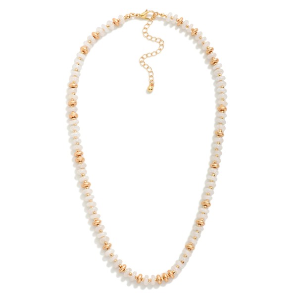 Candy Bead Beaded Necklace Featuring Gold Tone Beads

- Approximately 16" L 