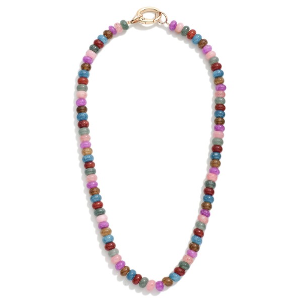 Candy Stone Beaded Necklace 

- Approximately 16" L 
