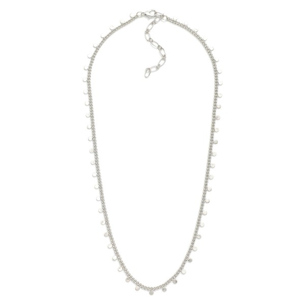 Wholesale flat Chain Link Necklace Round Discs Charms Stations L