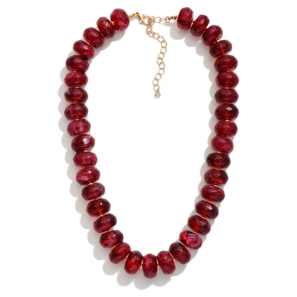 Marbled Acetate Faceted Bead Necklace 

- Approximately 16" L