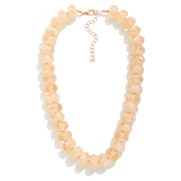 Marbled Acetate Faceted Bead Necklace 

- Approximately 16" L