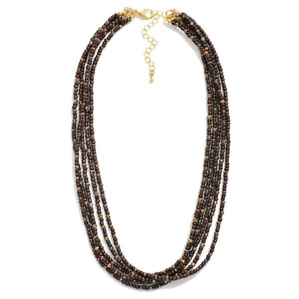 Layered Beaded Necklace Featuring Petite Faceted Beads 

- Approximately 16" L
- Extender 3" L