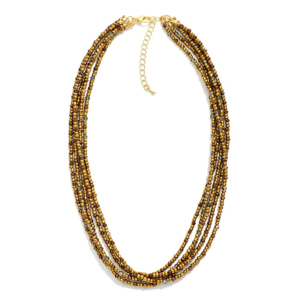 Layered Beaded Necklace Featuring Petite Faceted Beads 

- Approximately 16" L
- Extender 3" L