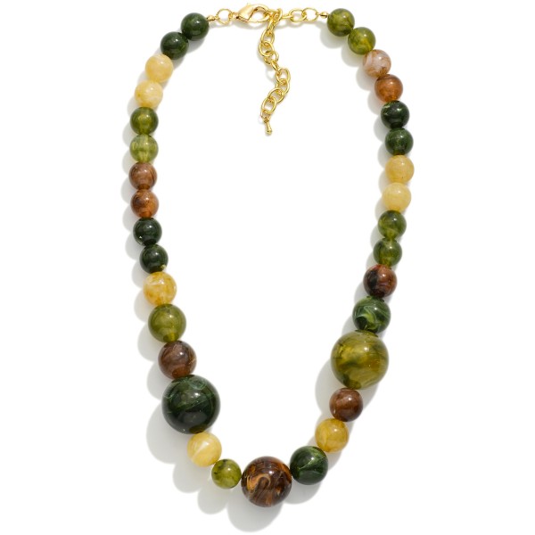 Marbled Acetate Bead Beaded Necklace

- Approximately 16" L
- Extender 3" L