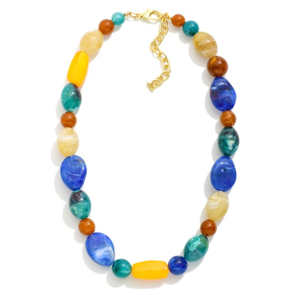 Marbled Acetate Bead Beaded Necklace

- Approximately 16" L
- Extender 3" L