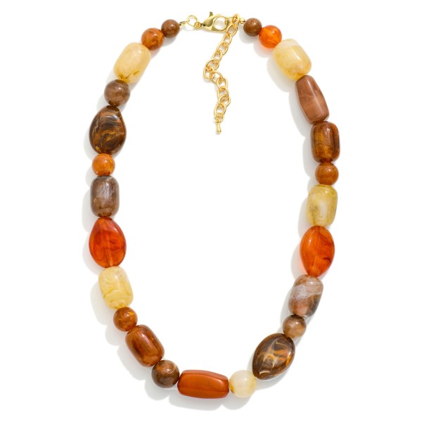 Marbled Acetate Bead Beaded Necklace

- Approximately 16" L
- Extender 3" L