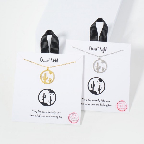 Dainty Chain Link Necklace Featuring Hollow Desert Night Pendant

- Approximately 16" L
- Extender 2" L
- Hypoallergenic Brass Base
- 18K Gold or White Gold Dipped
- Made in Korea
-Card: " May the serenity help you find what you are looking for."