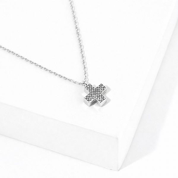 Dainty Chain Link Necklace Featuring Metal Tone Textured Greek Cross Pendant 																									
																									
- Approximately 16" L																									
- Extender 2" L																									
- Hypoallergenic Brass Base																									
- 18K Gold Dipped																									
- Card: "Four arms reaching the same distance, meeting at a single heart. The Greek Cross stands in still symmetry, showing that strength and peace can share the same center."																									