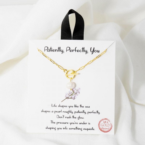 Dainty Chain Link Necklace Featuring Pearl Toggle Clasp Pendant

- Approximately 16" L
- Extender 2" L
- Hypoallergenic Brass Base
- 18K Gold or White Gold Dipped
- Made in Korea
-Card: "Life shapes you like the sea shapes a pearl roughly, patiently, perfectly. Don't rush the glow. The pressure you're under is shaping you into something exquisite.