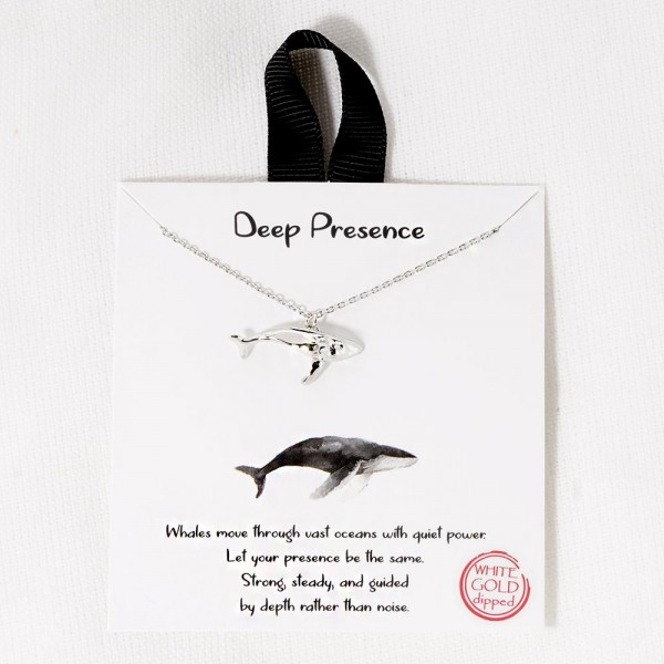 Dainty Chain Link Necklace Featuring Whale Pendant

- Approximately 16" L
- Extender 2" L
- Hypoallergenic Brass Base
- 18K Gold or White Gold Dipped
- Made in Korea
-Card: "Whales move through vast oceans with quiet power. Let your presence be the same. Strong, steady, and guided by depth rather than noise."

